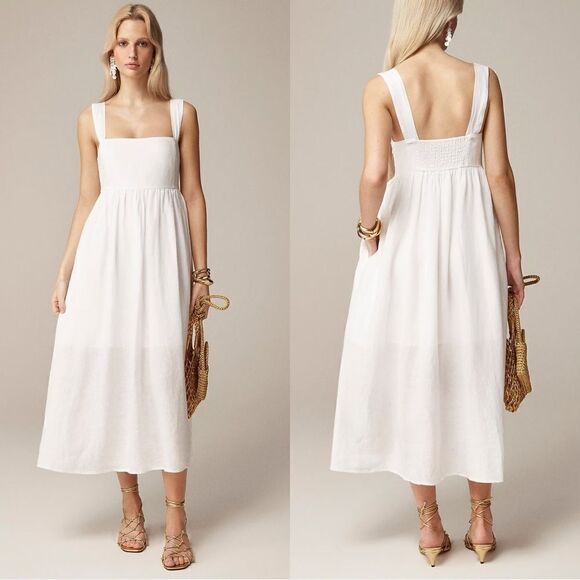 J. Crew Dresses & Skirts - NWT J CREW Squareneck midi dress in linen